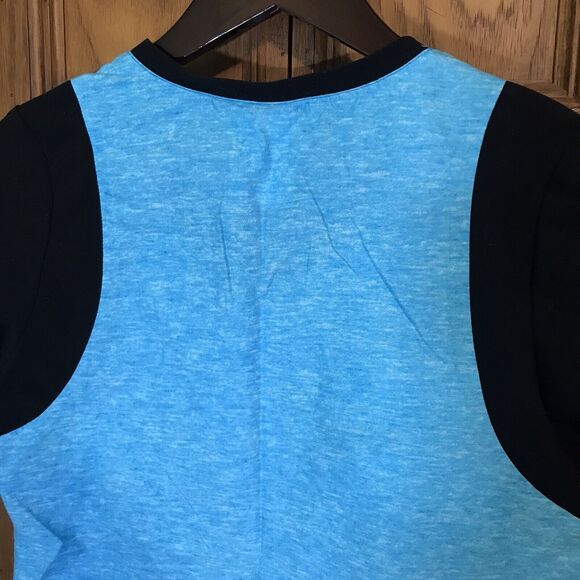 Peanuts Scrub Top Charley Snoopy Dog XS V-Neck Medical Vet Black Teal 2 Pockets - Picture 8 of 8